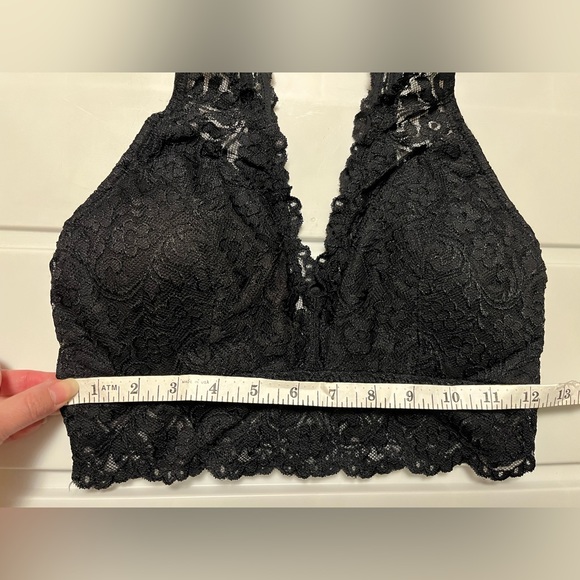Black Deep V Lace Bralette Size Large - Picture 11 of 12